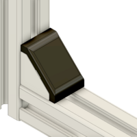 40-240-0 MODULAR SOLUTIONS ALUMINUM GUSSET 30MM X 30MM BLACK PLASTIC CAP COVER FOR 40-140-1, FOR A FINISHED APPEARANCE